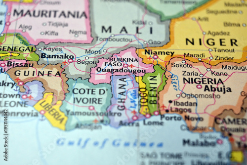 Ouagadougou Burkina Faso – Defocused World Map Location