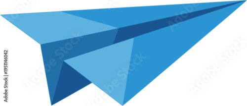 Paper Airplane Blue Flat Vector Icon Creative Travel Message Symbol