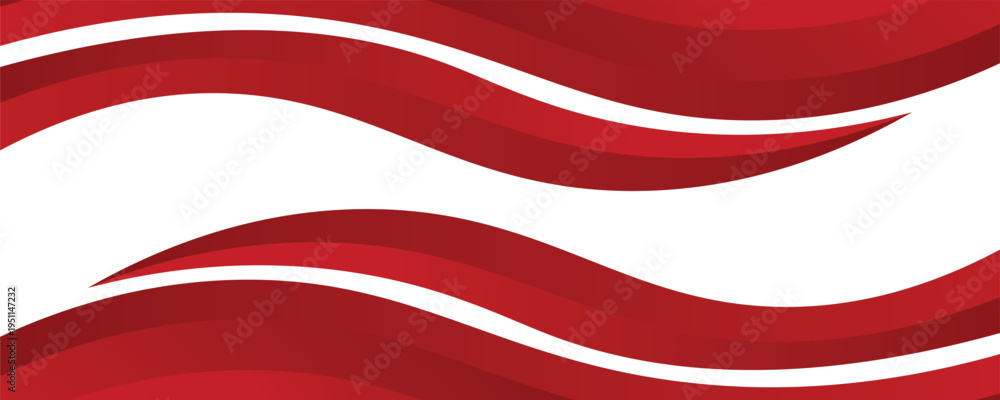 Obraz premium Curved golden yellow wave and a deeper red wavy border, footer vector illustration