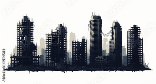 City Skyline Urban Buildings.