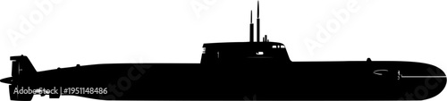 Modern Stealth Submarine Profile Silhouette for Advanced Naval Fleet Operations