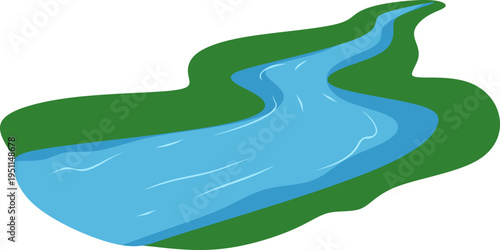 Illustration of a Winding River