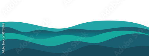 Sea waves layered vector background illustration and sea beach vector illustration. EPS10