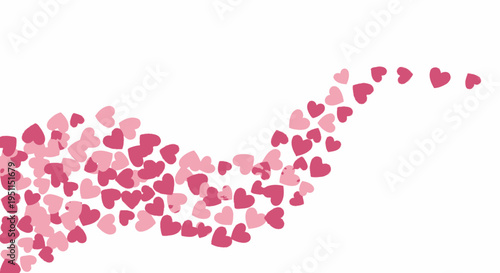 Pink Heart Shapes Wave Background