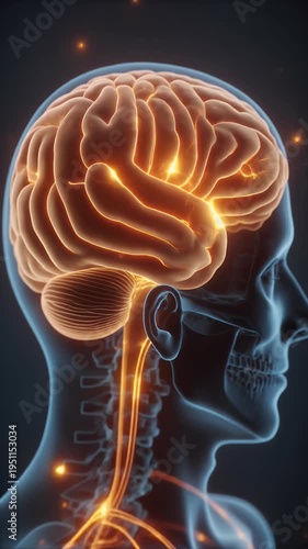 Human Brain Neural Activity Medical Animation