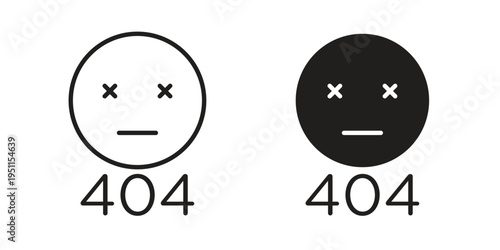 404 Error icon line drawing. Minimalist style icons