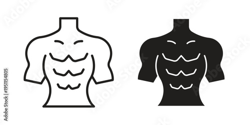 Abs icon line drawing. Minimalist style icons