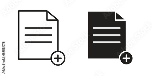 Add document icon line drawing. Minimalist style icons