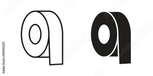 Adhesive tape icon line drawing. Minimalist style icons