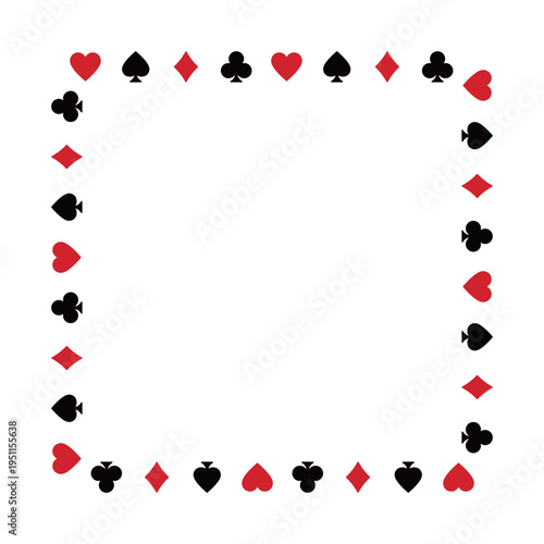 トランプのマークの正方形フレーム