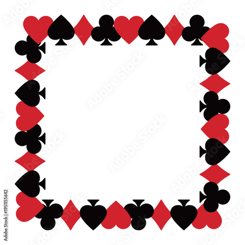 トランプのマークの正方形フレーム