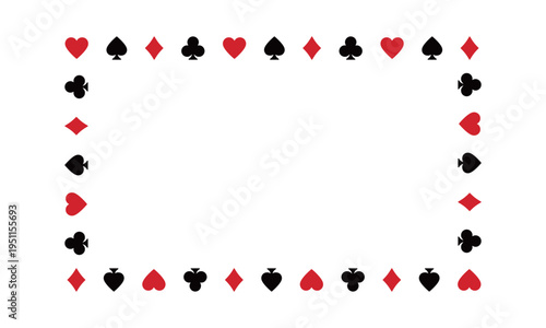 トランプのマークの四角形フレーム