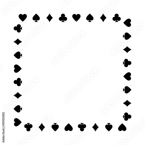 トランプのマークの正方形フレーム