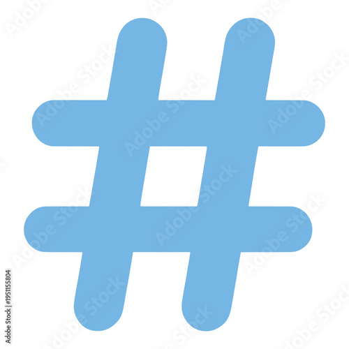 Blue Hash Symbol Flat UI Icon