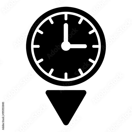 Clock With Arrow Down Line Icon