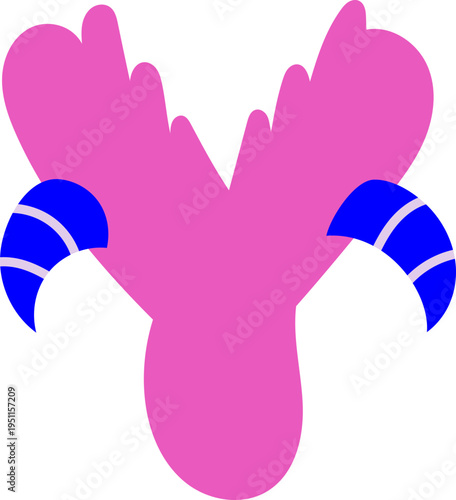 Letter Y Monster Typography for Playful Student Teacher Decoration Classroom Style