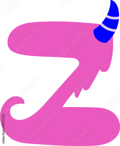 Letter Z Monster Typography for Playful Student Teacher Decoration Classroom Style