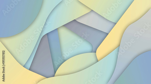 Abstract layered paper cut-out background with gentle color transitions and flowing organic shapes