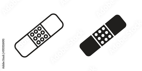 Band aid icon line drawing. Minimalist style icons