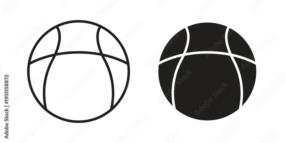 Fototapeta premium Basketball icon line drawing. Minimalist style icons