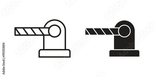 Barrier icon line drawing. Minimalist style icons