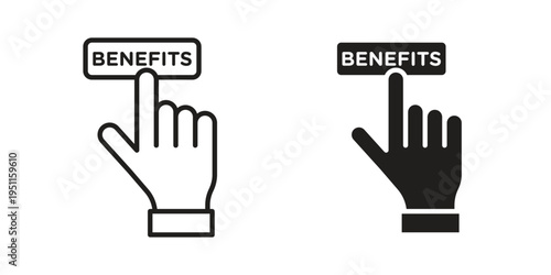 benefits icon line drawing. Minimalist style icons