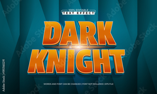 Dark Knight Editable Text Effect - Comic Style Bold Typography for Action and Adventure Design
