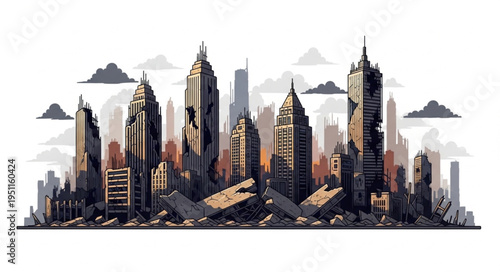 City Skyline Urban Landscape Buildings.