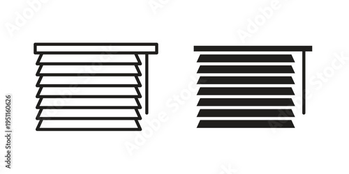 Blinds icon line drawing. Minimalist style icons