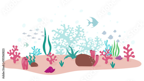 underwater life vector illustration