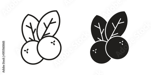 Blueberry icon line drawing. Minimalist style icons