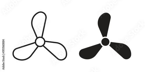 Boat screw icon line drawing. Minimalist style icons