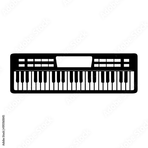 electric piano icon silhouette illustration for music, instrument, and electronic performance design
