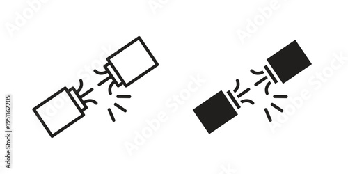 Broken Wire Icon icon line drawing. Minimalist style icons