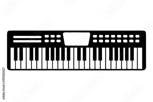 electric piano silhouette illustration for music, instrument, and electronic performance design