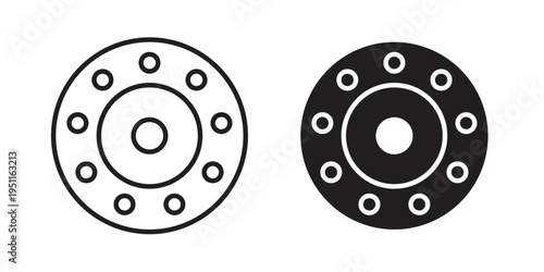 Car bearing icon line drawing. Minimalist style icons