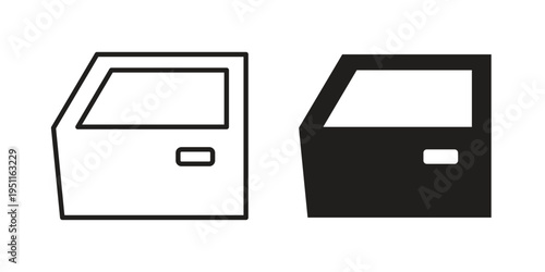 car door icon line drawing. Minimalist style icons