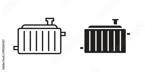 car radiator icon line drawing. Minimalist style icons