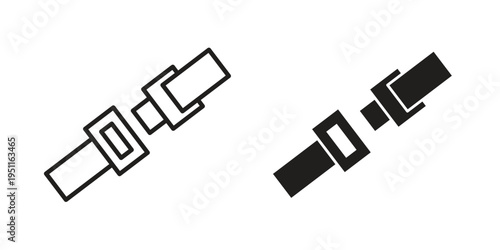 Car seat belt icon line drawing. Minimalist style icons