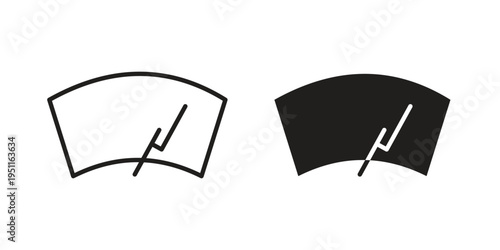 car windscreen icon line drawing. Minimalist style icons
