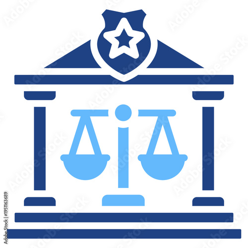 Court Justice glyph color icon