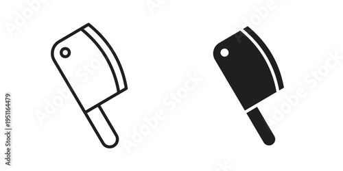 Chopper knife icon line drawing. Minimalist style icons