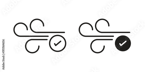 Clean Air icon line drawing. Minimalist style icons