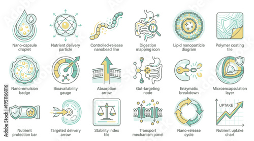 The BOA concept illustrates various scientific processes and systems through detailed icons and symbols on a white background with green and yellow colors.