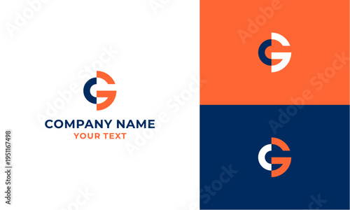 letter CG,, GC logo design, Minimalist CG, GC initial based vector icon.