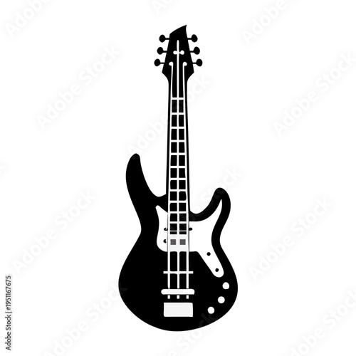acoustic guitar icon silhouette illustration for music, instrument, and entertainment design