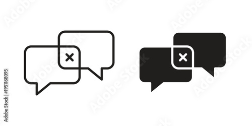 Disagreement icon line drawing. Minimalist style icons