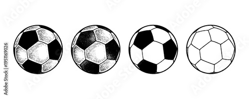 Artistic Soccer Ball Illustration with High Quality Dotwork and Professional Shading Vector.
