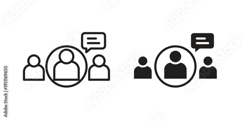 Expert opinion icon line drawing. Minimalist style icons