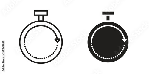 Fast processing icon line drawing. Minimalist style icons